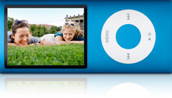 a blue iPod